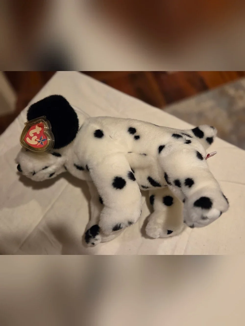 Ty Beanie Buddy Dot The  Dalmatian Dog Toy - White and Black Soft Puppy 1999